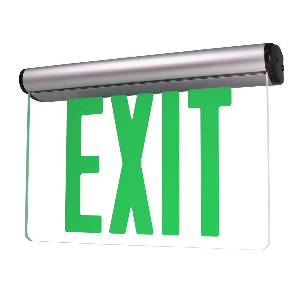 EXIT ADJ 2C 1F GRN/CLR ALUM