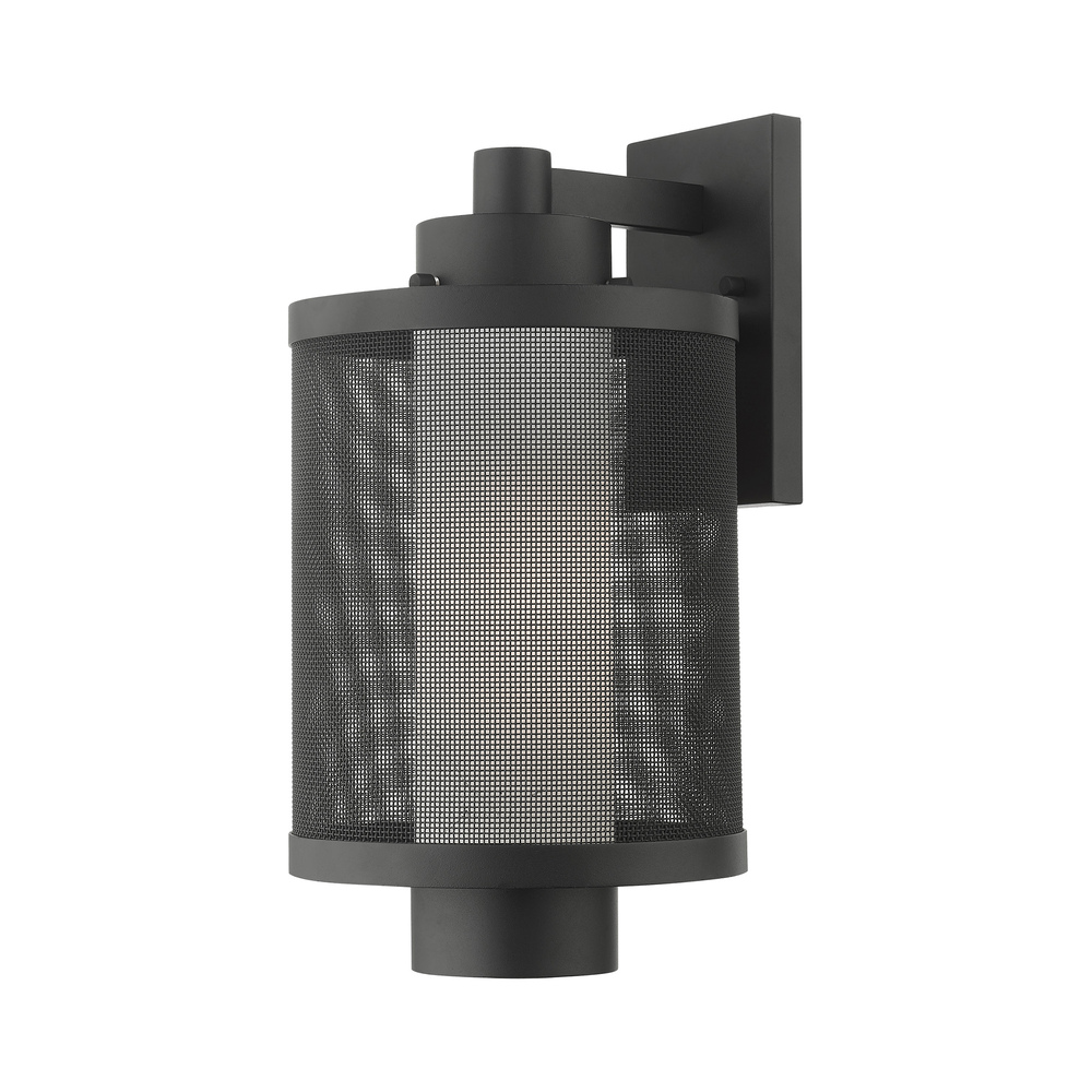 1 Lt Textured Black Wall Lantern