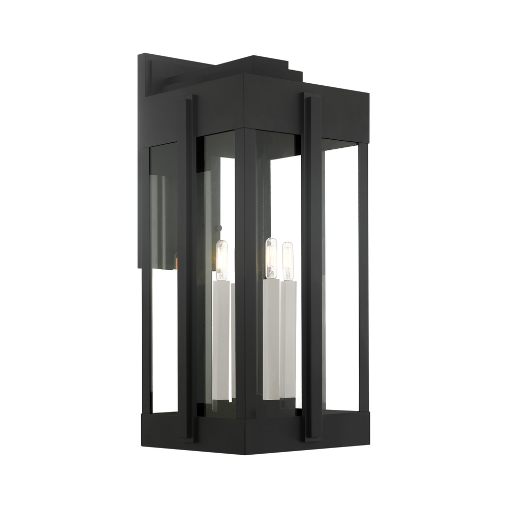 4 Lt Black Outdoor Wall Lantern