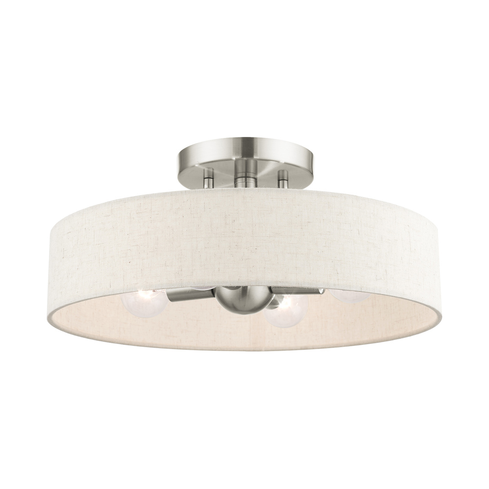 4 Lt Brushed Nickel Semi Flush Mount