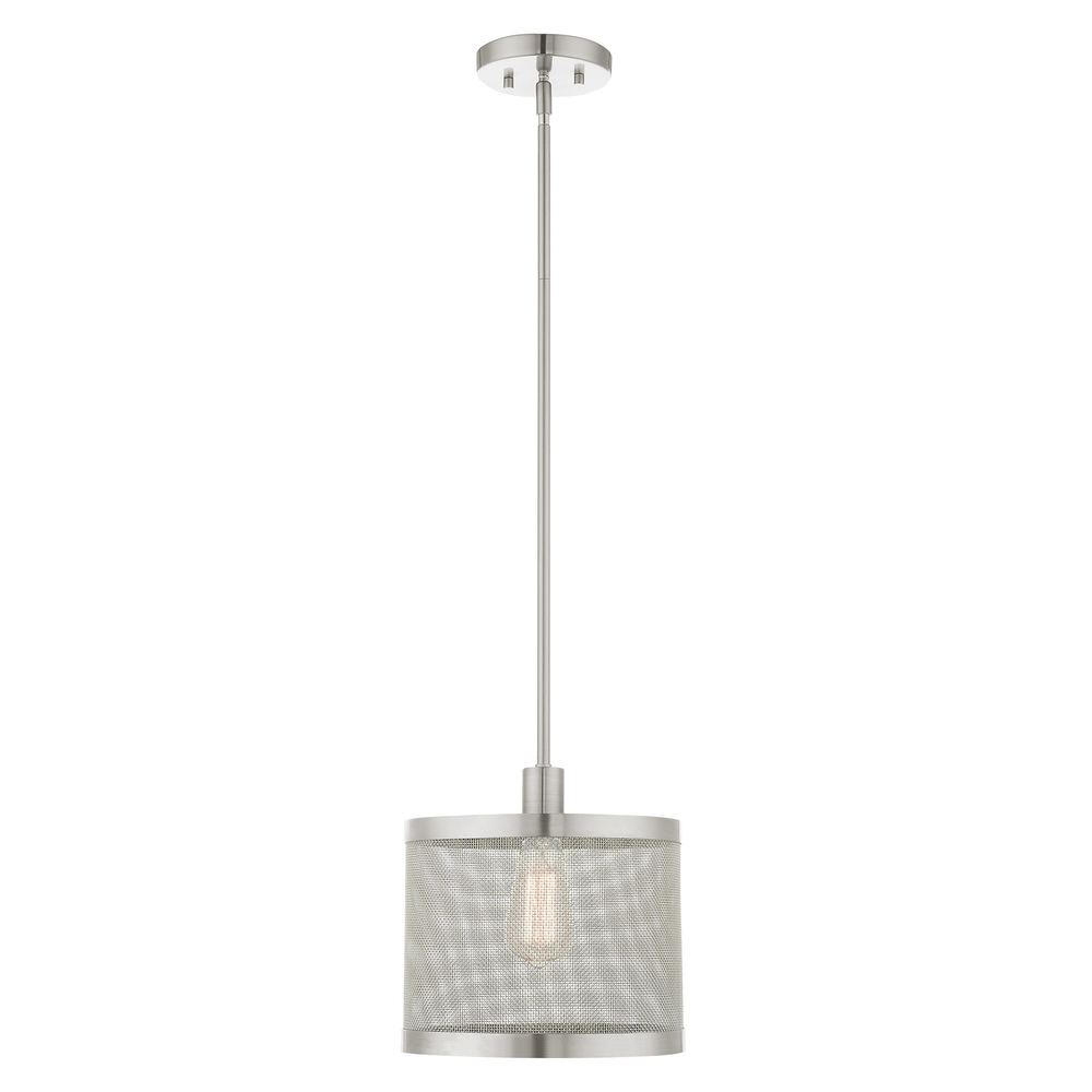 1 Lt Brushed Nickel Pendant