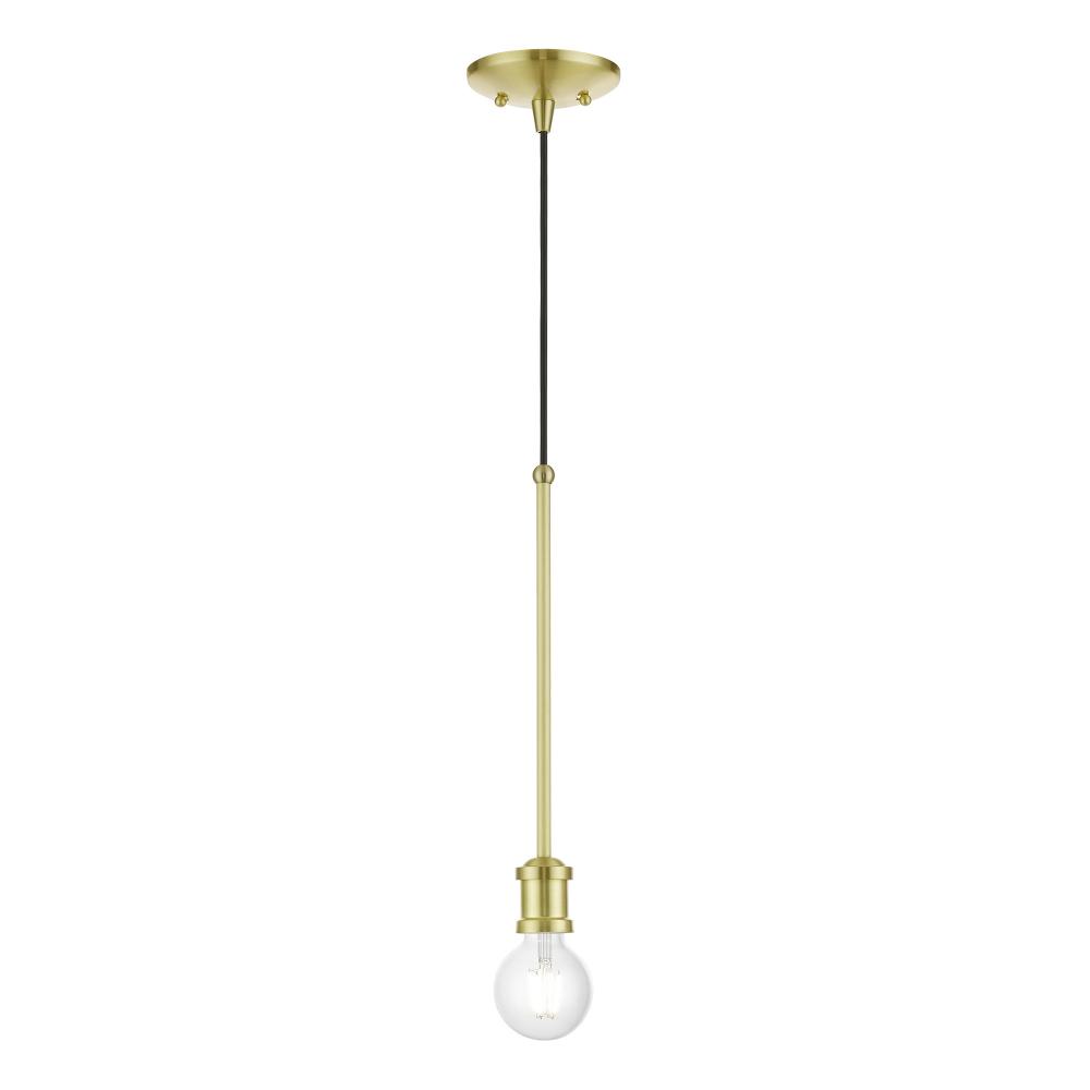 1 Light Satin Brass Single Pendant