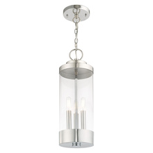 Livex Lighting 20727-05 - 3 Lt Polished Chrome Outdoor Pendant Lantern