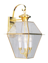 Livex Lighting 2381-02 - 3 Light PB Outdoor Wall Lantern