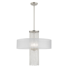 Livex Lighting 41122-91 - 4 Lt Brushed Nickel Pendant Chandelier