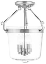 Livex Lighting 50485-91 - 4 Light Brushed Nickel Ceiling Mount