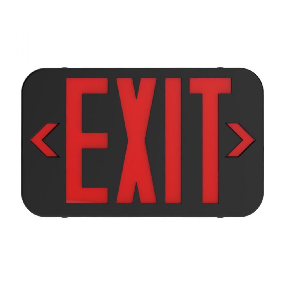 EXIT SIGN RED LETTER BLACK HSG AC