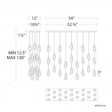 Schonbek Beyond BPD20223LOH-PN - Martini 23 Light 120-277V Multi-Light Pendant (Linear Canopy) in Polished Nickel with Optic Haze Q