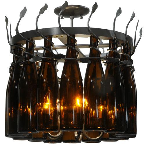 20" Wide Tuscan Vineyard Estate 16 Wine Bottle Chandelier