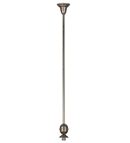 5"W Revival Brushed Nickel Deco Ball Pendant Hardware