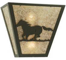 Meyda Green 112771 - 13" Wide Running Horses Wall Sconce