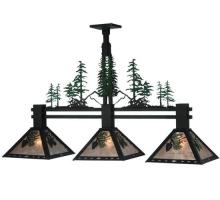 Meyda Green 124867 - 45"L Winter Pine Tall Pines 3 LT Island Pendant