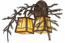 Meyda Green 159315 - 17"W Pine Branch Valley View 2 LT Wall Sconce