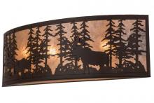 Meyda Green 165993 - 36" Wide Tall Pines W/Bear & Moose Wall Sconce