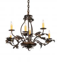 Meyda Green 218893 - 28" Wide Oak Leaf & Acorn 6 Light Chandelier