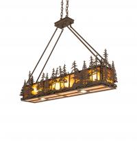 Meyda Green 244077 - 48" Long Tall Pines Oblong Inverted Pendant