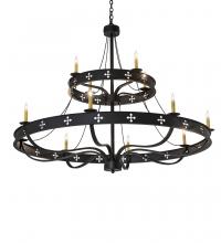 Meyda Green 247188 - 60" Wide Byzantine 12 Light Two Tier Chandelier