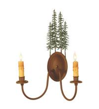 Meyda Green 29460 - 12.5" Wide Tall Pines 2 Light Wall Sconce