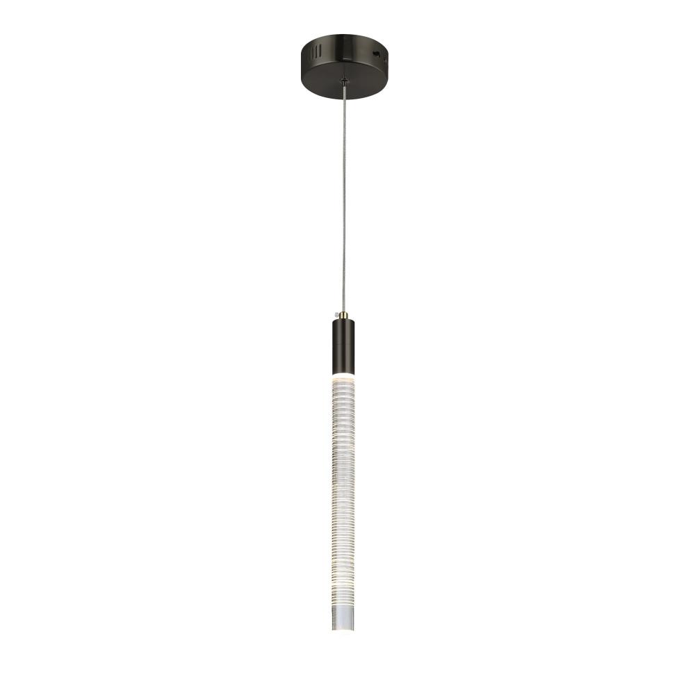 Celine 1 Light Integrated LED Pendant, Brass with Laser Lined Glass Rods