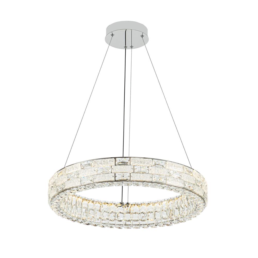 Elegance Integrated LED Chandelier 24", Chrome with Crystal Glassware