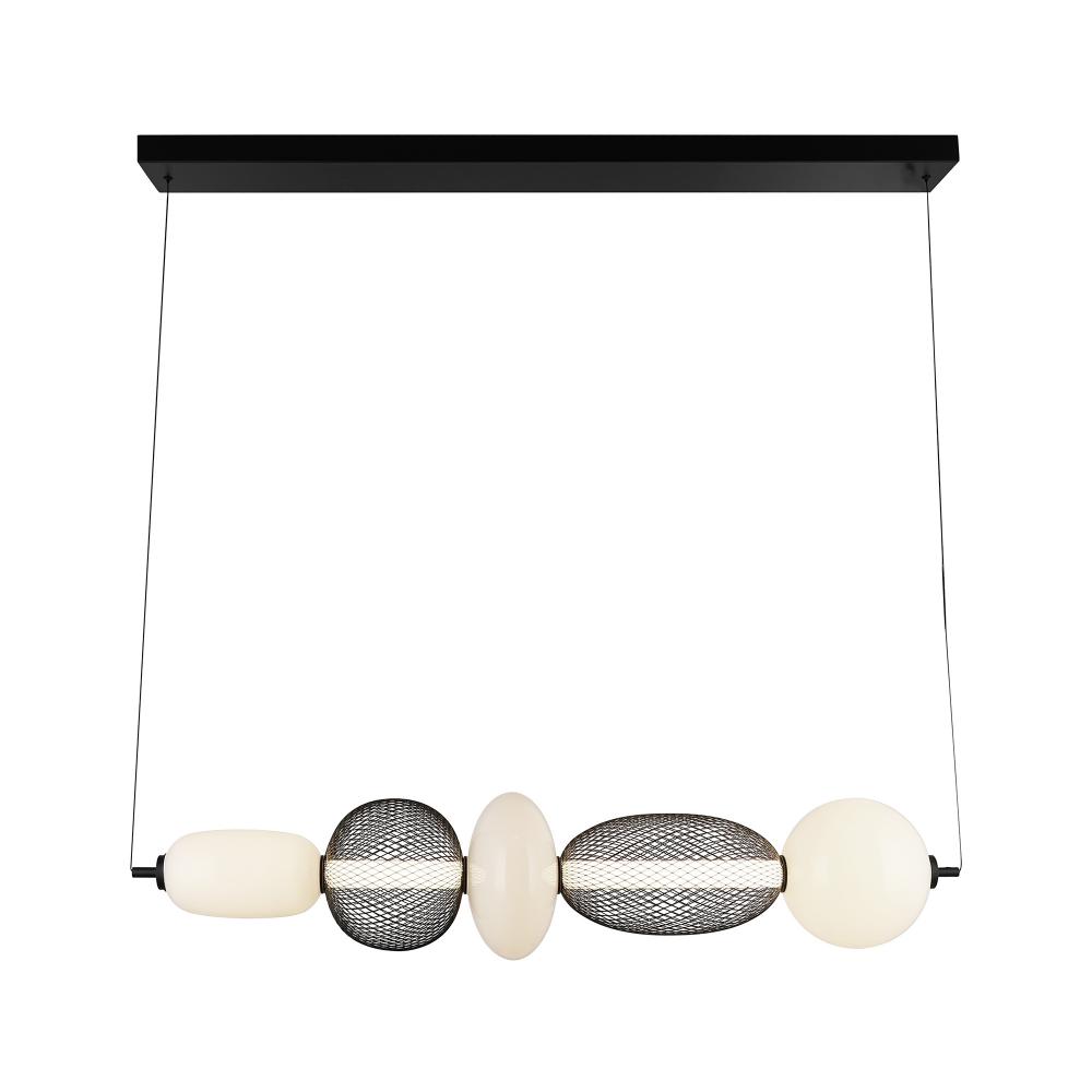 Ace Integrated LED Island Light, Black with White Opal Glassware