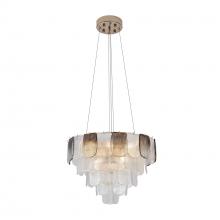 Artcraft AC12052CS - Bianca 12 Light Chandelier, Polished Nickel, Crystalline Smoke with Piastra Type Glassware