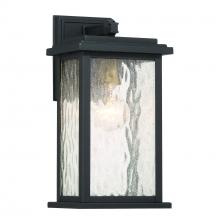 Artcraft AC9270BK - Estate 1 Light Outdoor Wall Sconce, Black, Brass with Rain Glassware