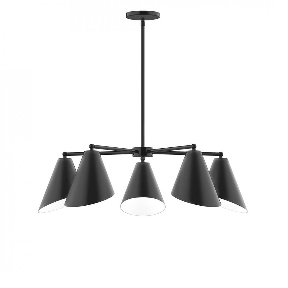 5-Light Jasmine Chandelier, Black