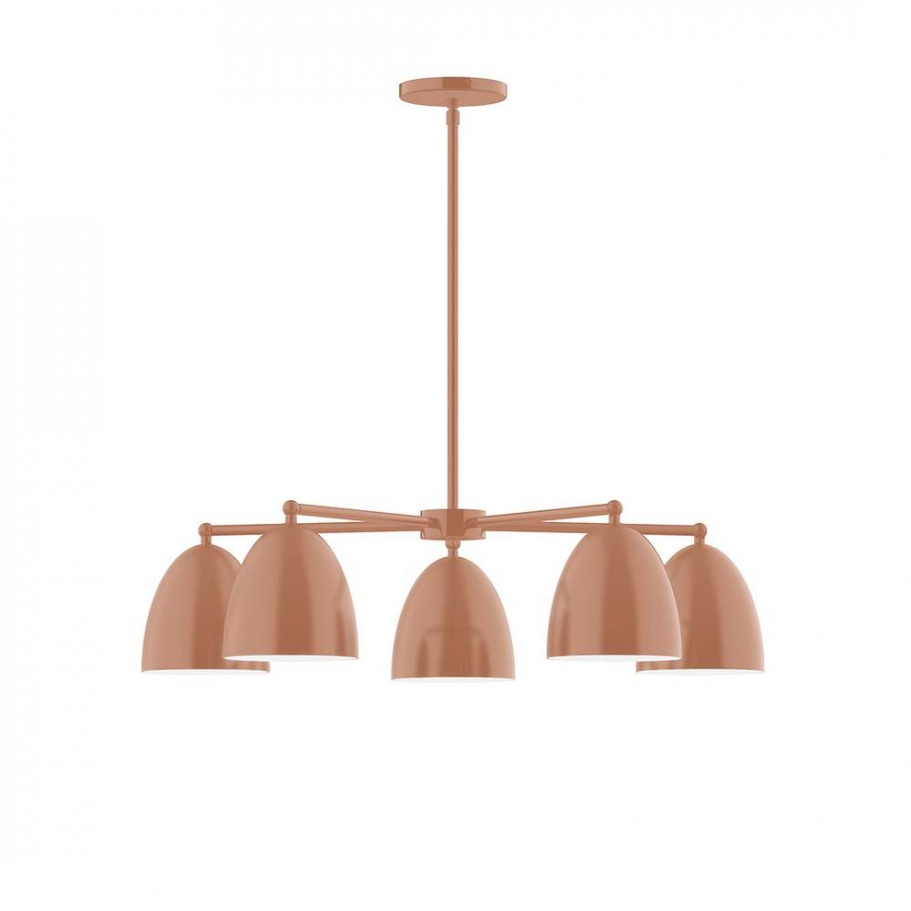 5-Light J-Series Chandelier, Terracotta