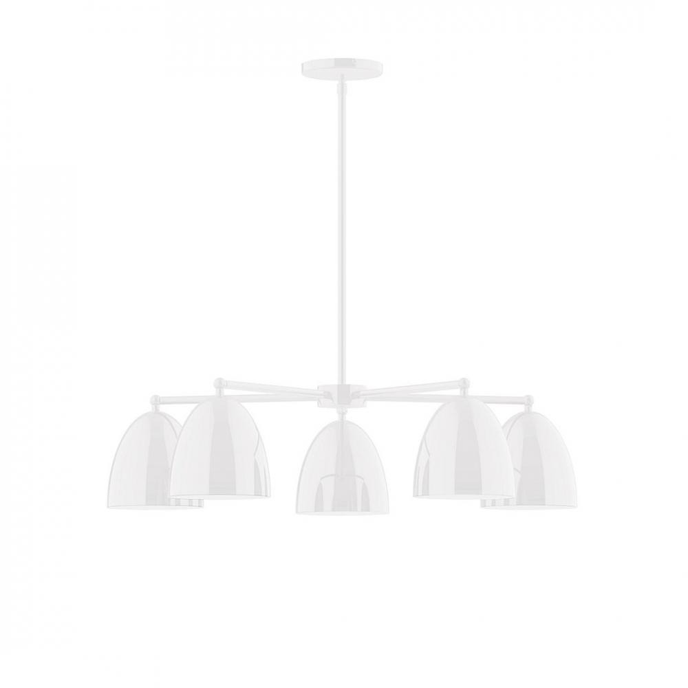 5-Light J-Series Chandelier, White