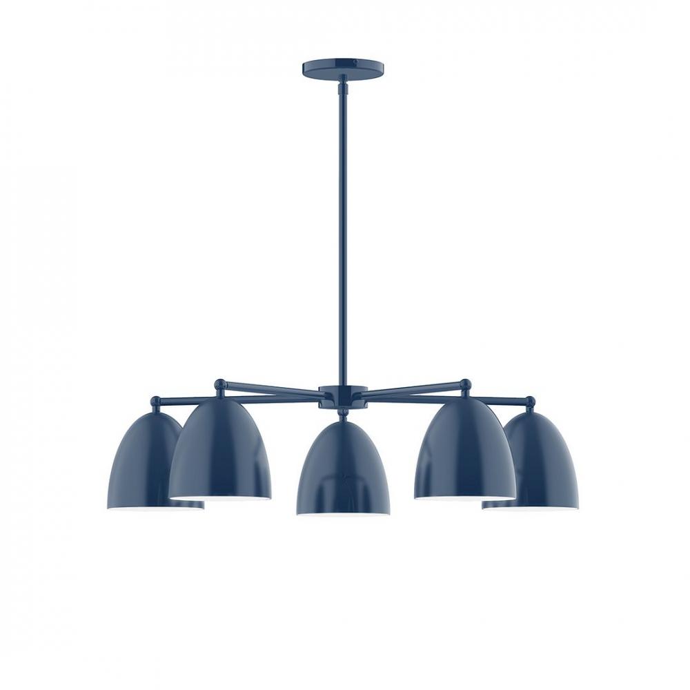 5-Light J-Series Chandelier, Navy