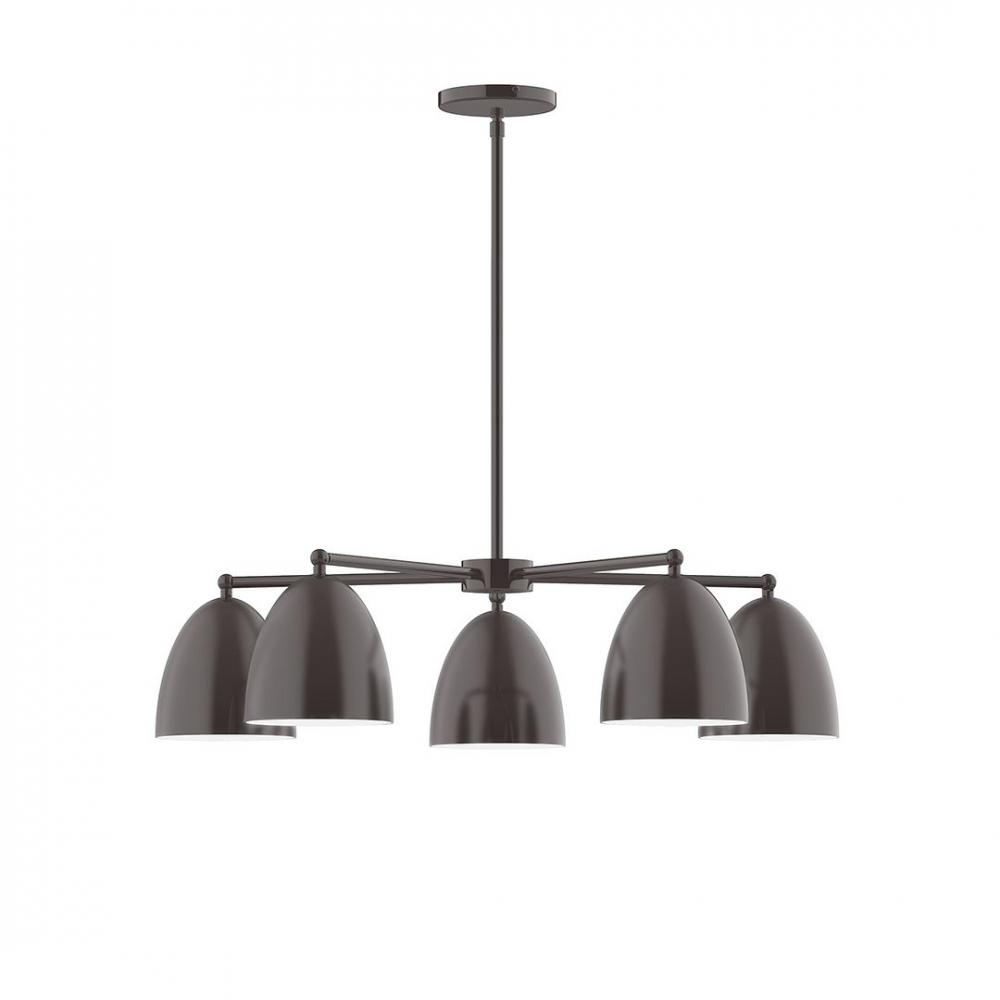 5-Light J-Series Chandelier, Architectural Bronze