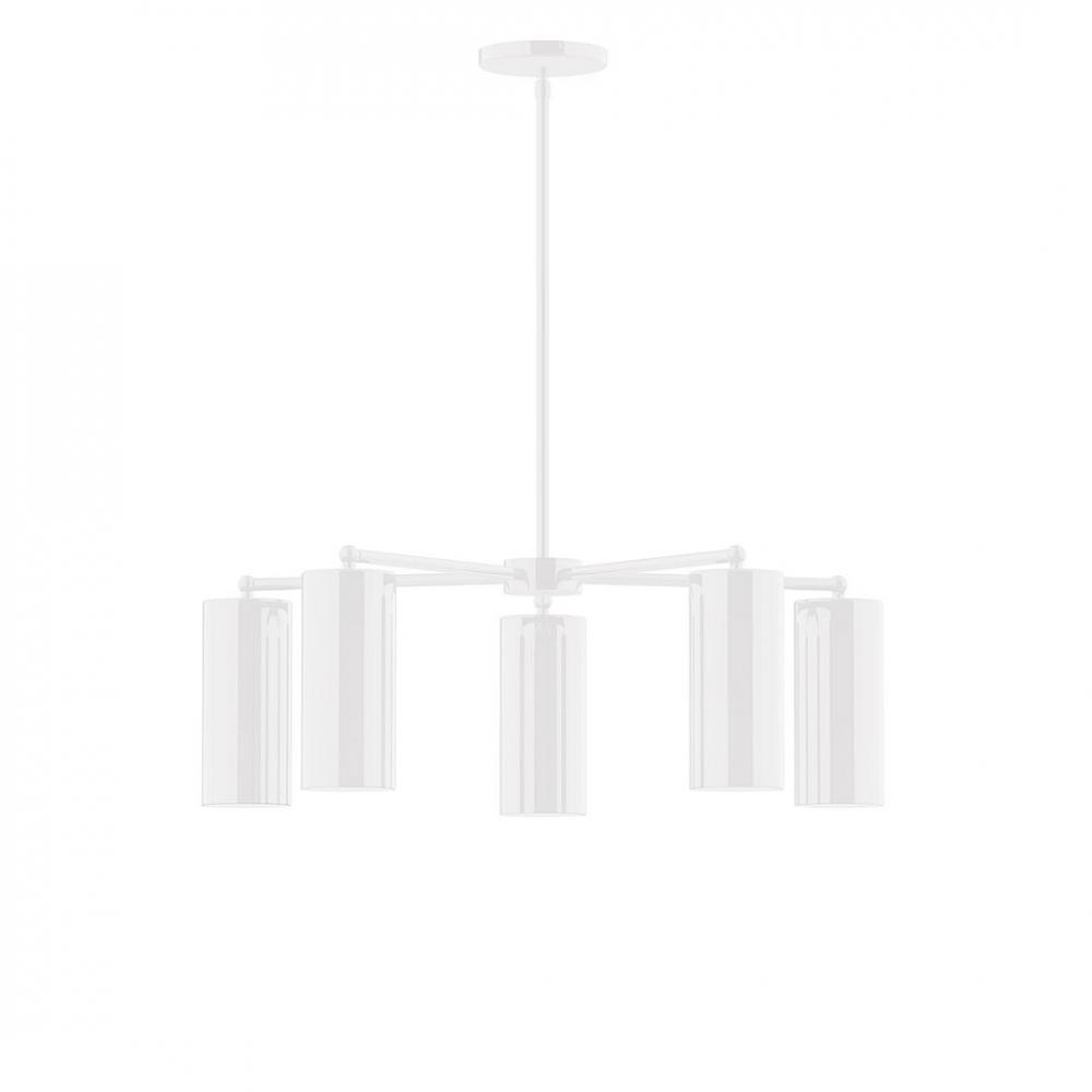 5-Light J-Series Chandelier, White