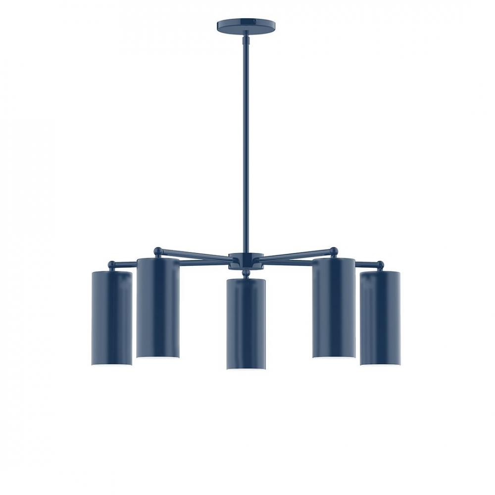 5-Light J-Series Chandelier, Navy