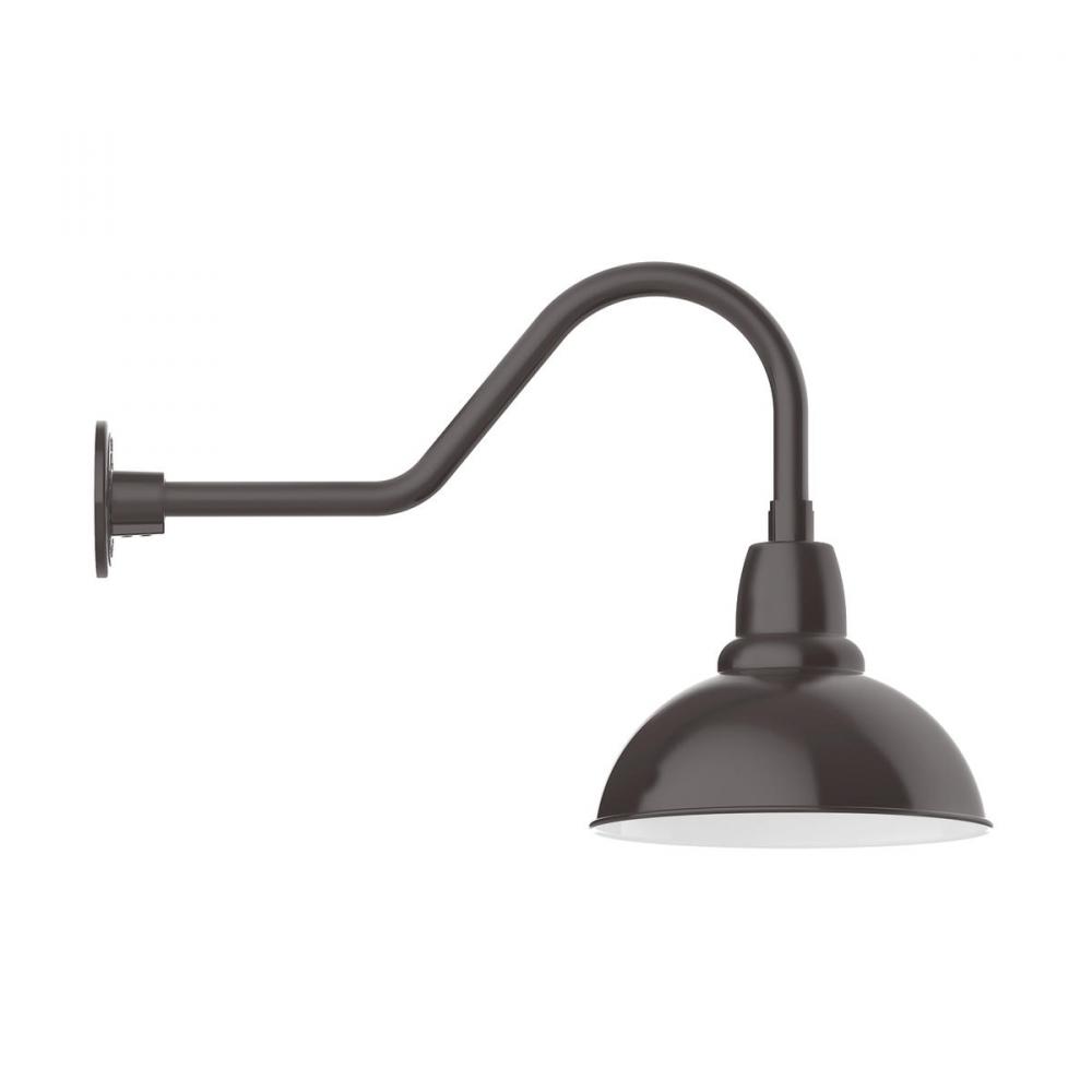 12" Cafe shade, gooseneck wall mount, Architectural Bronze