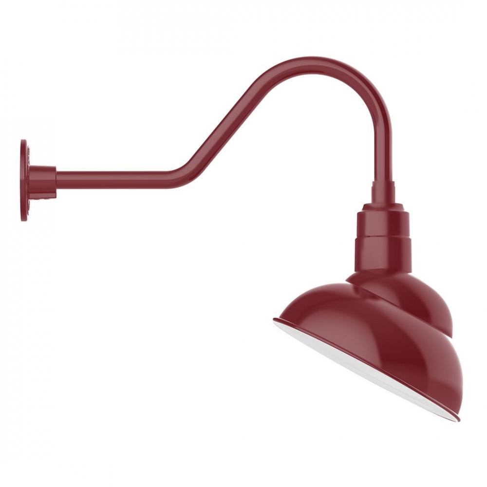 12" Emblem shade LED Gooseneck Wall mount, decorative canopy cover, Barn Red
