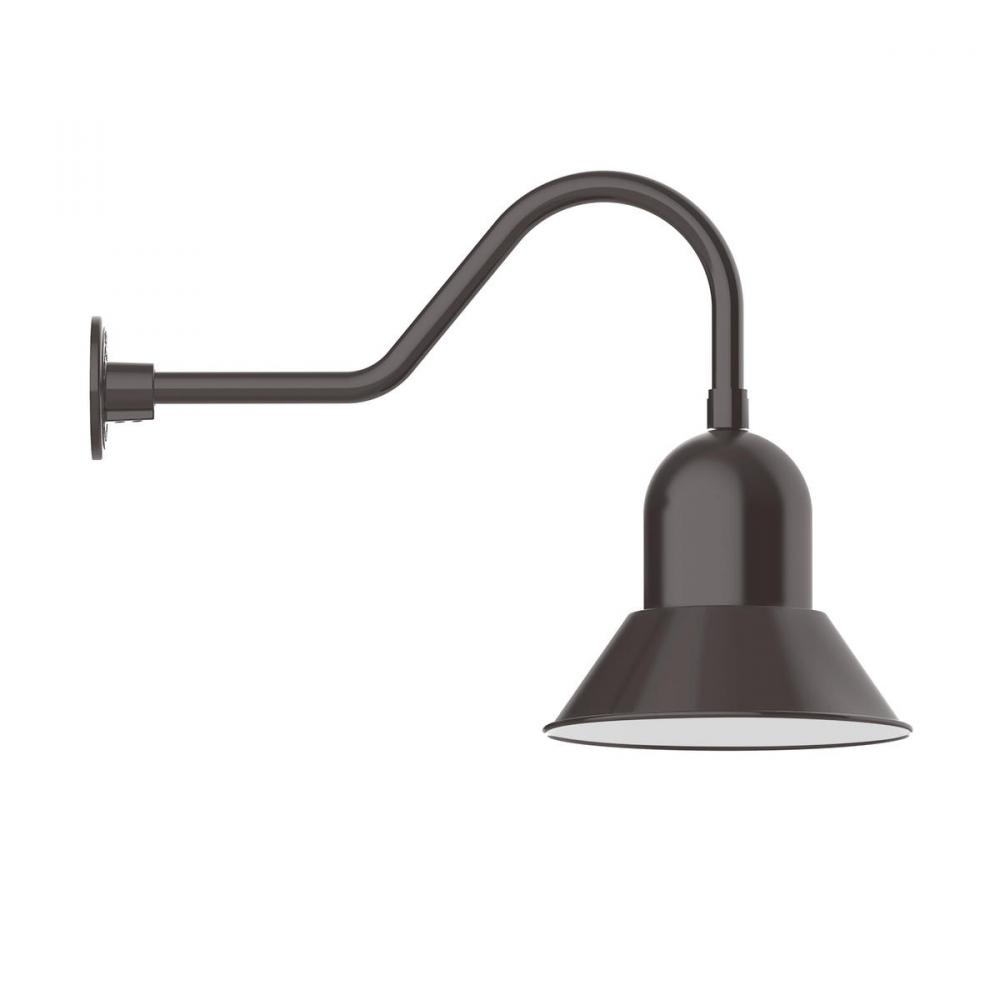 12" Prima shade, gooseneck wall mount, Architectural Bronze