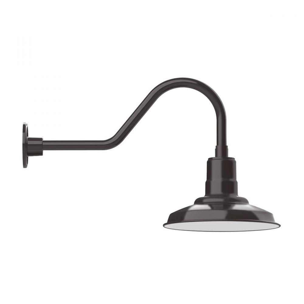 12" Warehouse shade, gooseneck wall mount, Architectural Bronze