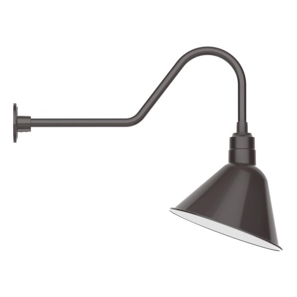 14" Angle shade gooseneck wall mount, Architectural Bronze