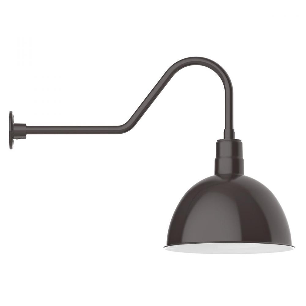 16" Deep Bowl shade, gooseneck wall mount, Architectural Bronze