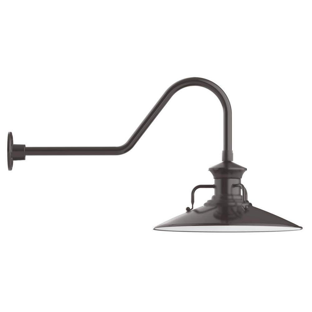 18" Homestead shade, gooseneck wall mount, Architectural Bronze
