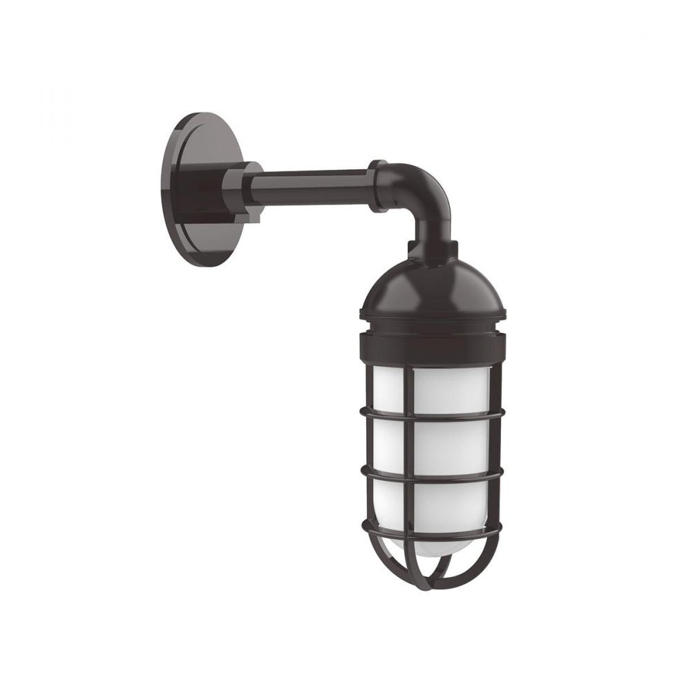 Vaportite, no shade, single wall mount with clear glass and cast guard, Architectural Bronze