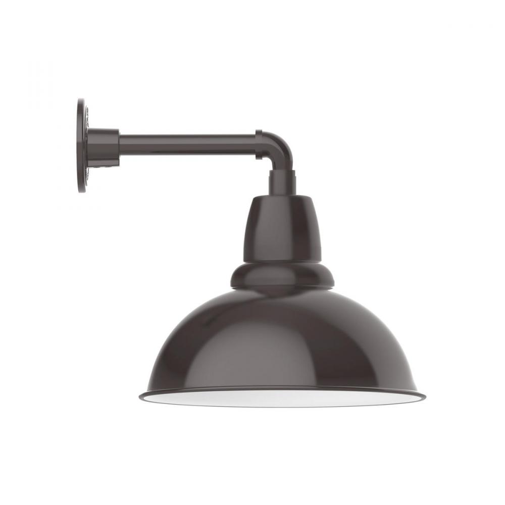 14" Cafe shade, straight arm wall mount, Architectural Bronze