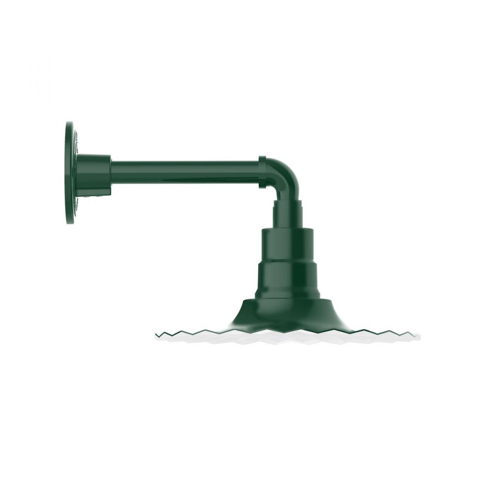 12" Radial shade, Straight Arm wall mount, Forest Green