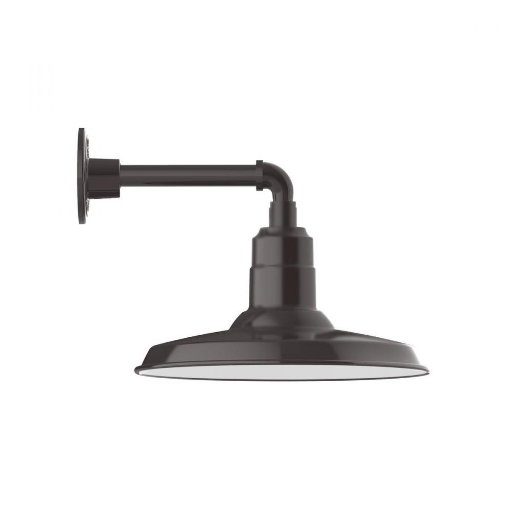 14" Warehouse shade, Straight Arm wall mount, Architectural Bronze