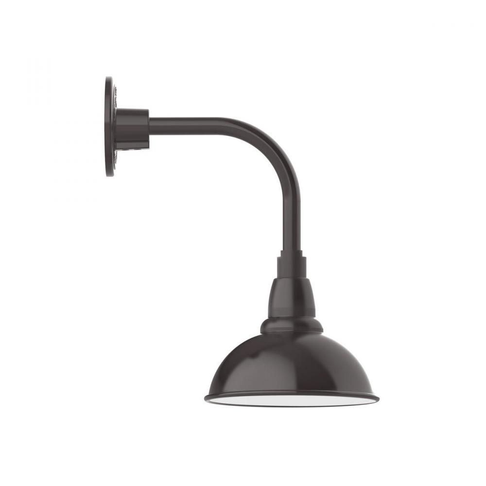 8" Cafe shade, Curved Arm wall mount, Architectural Bronze