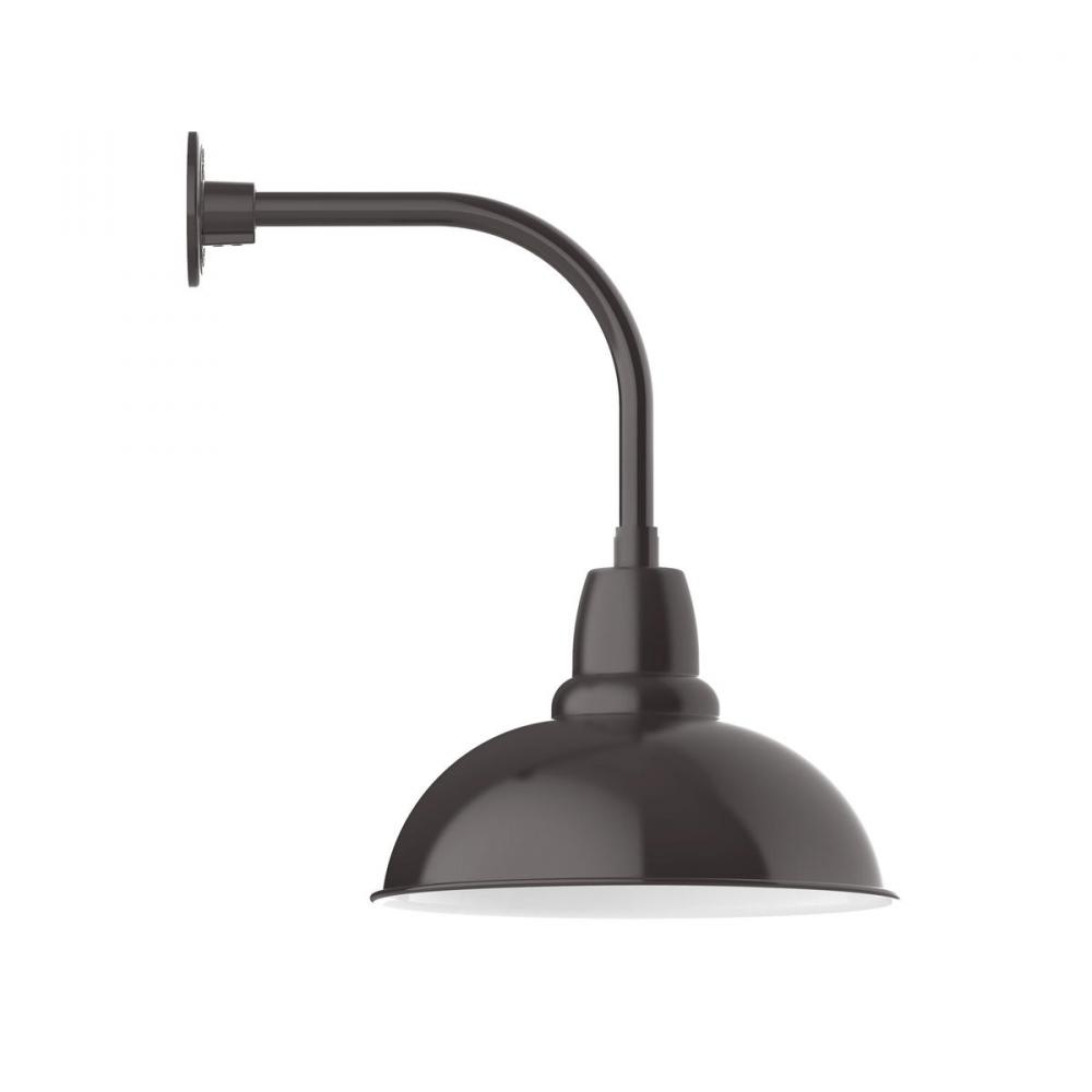 16" Cafe shade, Curved Arm wall mount, Architectural Bronze