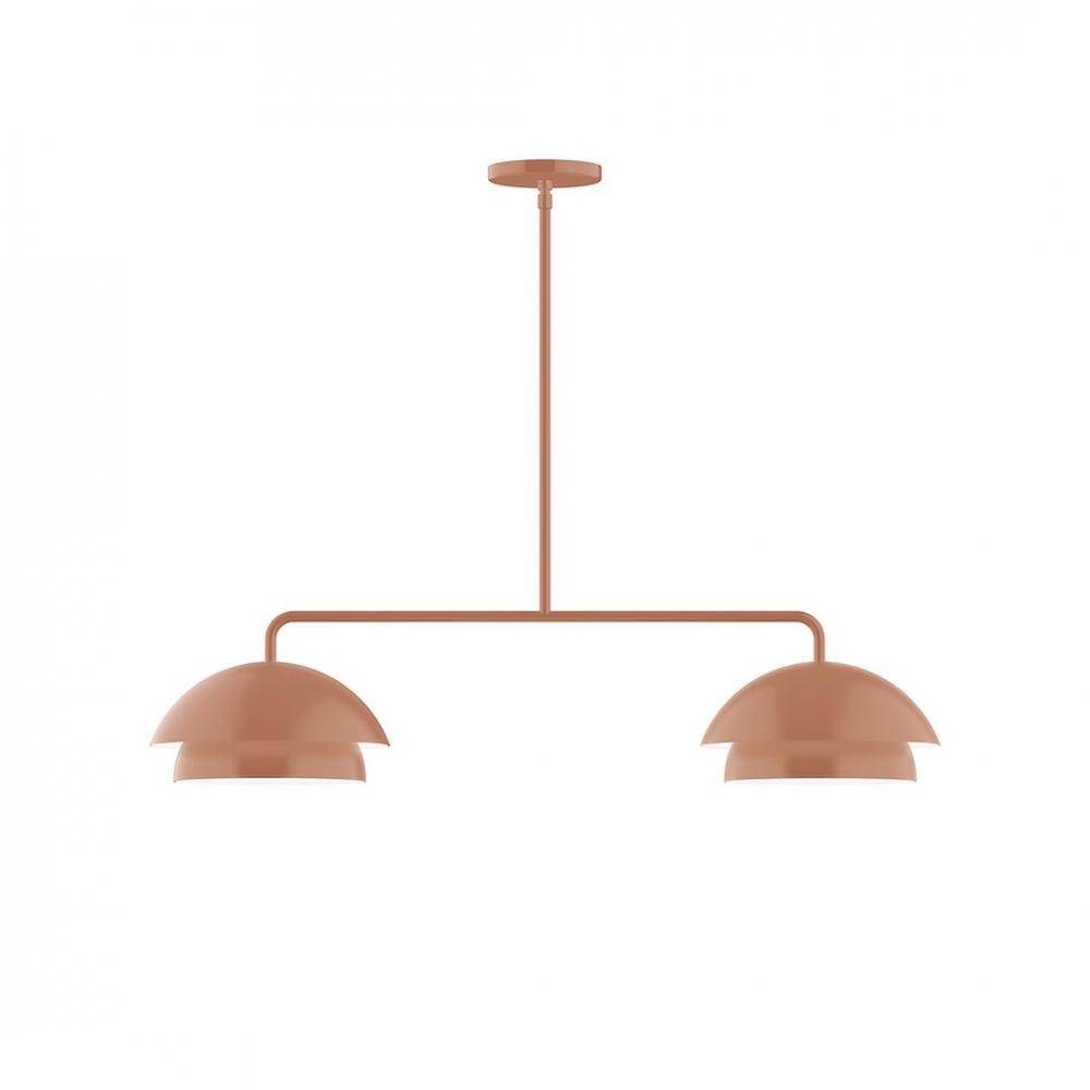 2-Light Axis LED Linear Pendant, Terracotta