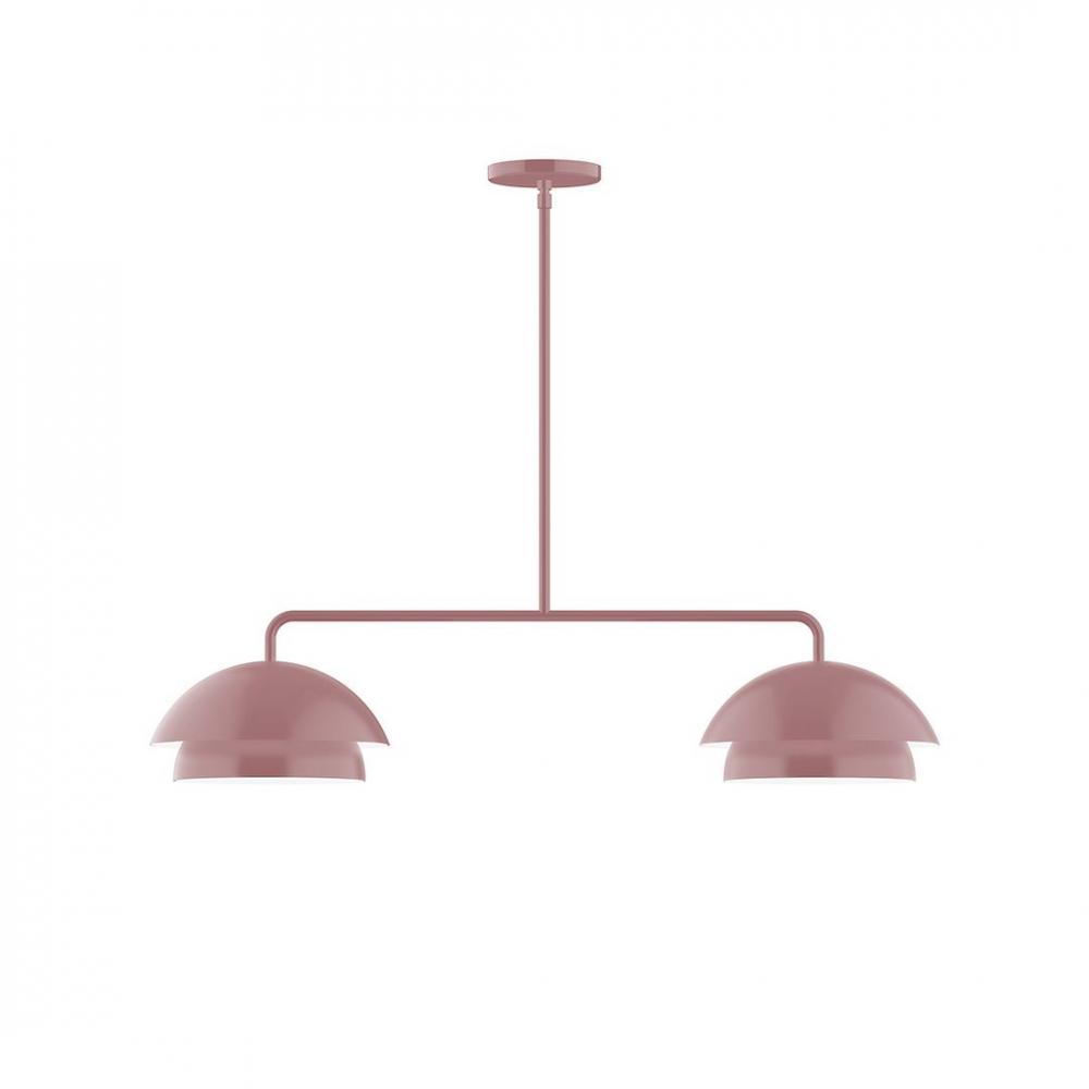 2-Light Axis Linear LED Pendant, Mauve