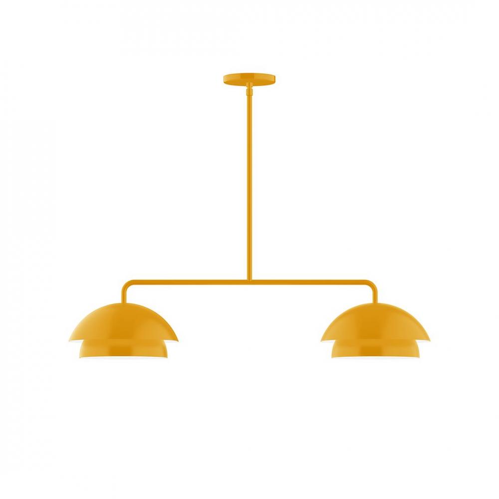 2-Light Axis LED Linear Pendant, Bright Yellow